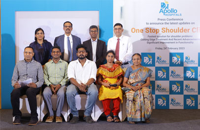 Apollo Hospitals, Chennai has launched One-Stop Shoulder Clinic to treat shoulder and elbow injuries.