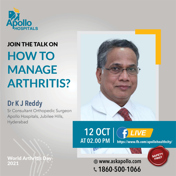 Live discussion on “How to Manage Arthritis” by Dr K J Reddy, Consultant Orthopedician